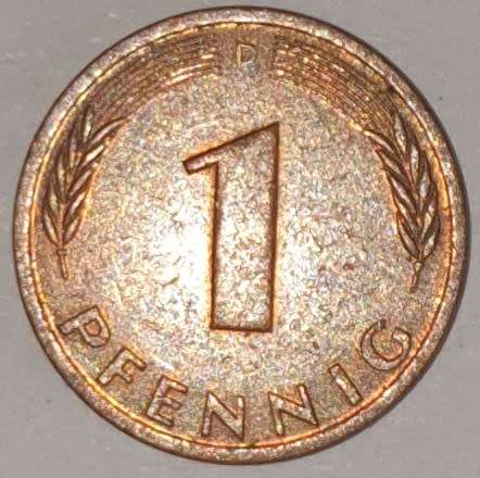 1990 D - 1 PFENNIG - ONE PFENNIG - GERMANY - FEDERAL REPUBLIC - (Copper Plated Steel)